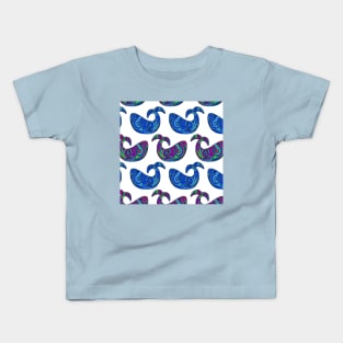 Whimsical Henna Whales Kids T-Shirt